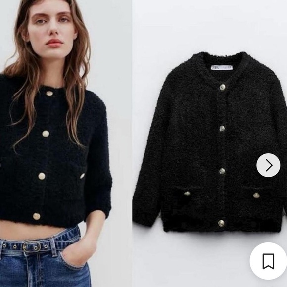 ZARA BLACK W/ GOLD BUTTONS SIZE SMALL - Picture 2 of 7